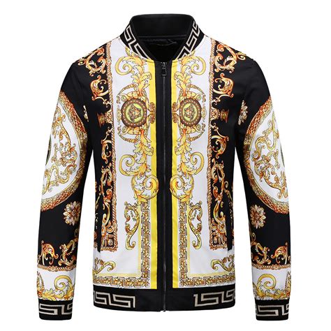 versace jacket leather|Men's Luxury and Designer Jackets & Coats .